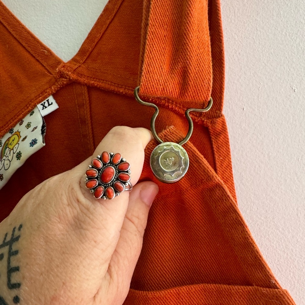 Big Bud Press Rust Orange Short Overalls - Picture 2 of 3